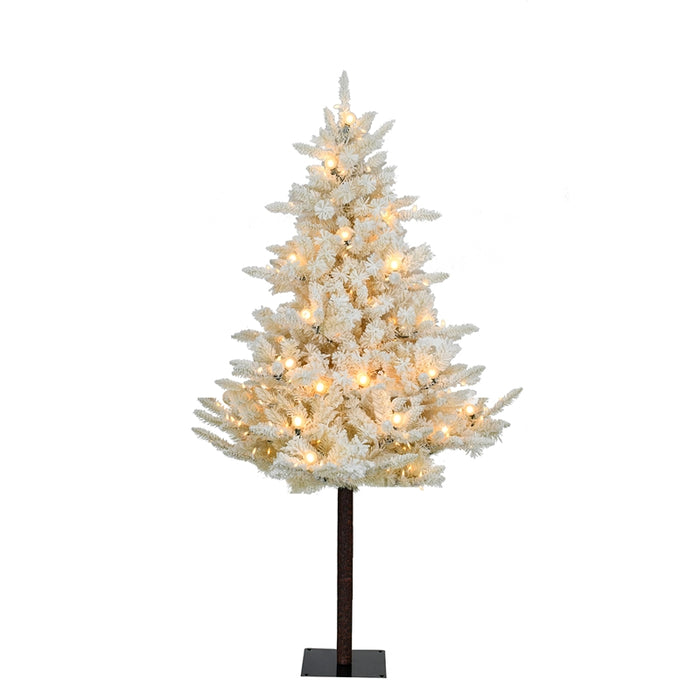 Novogodišnja jelka na stablu sa LED lampicama 150cm, krem