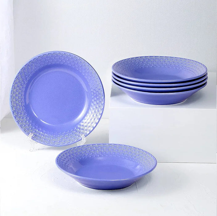 Set dubokih tanjira 6/1 plavi SUNTUN - SCULPTOR