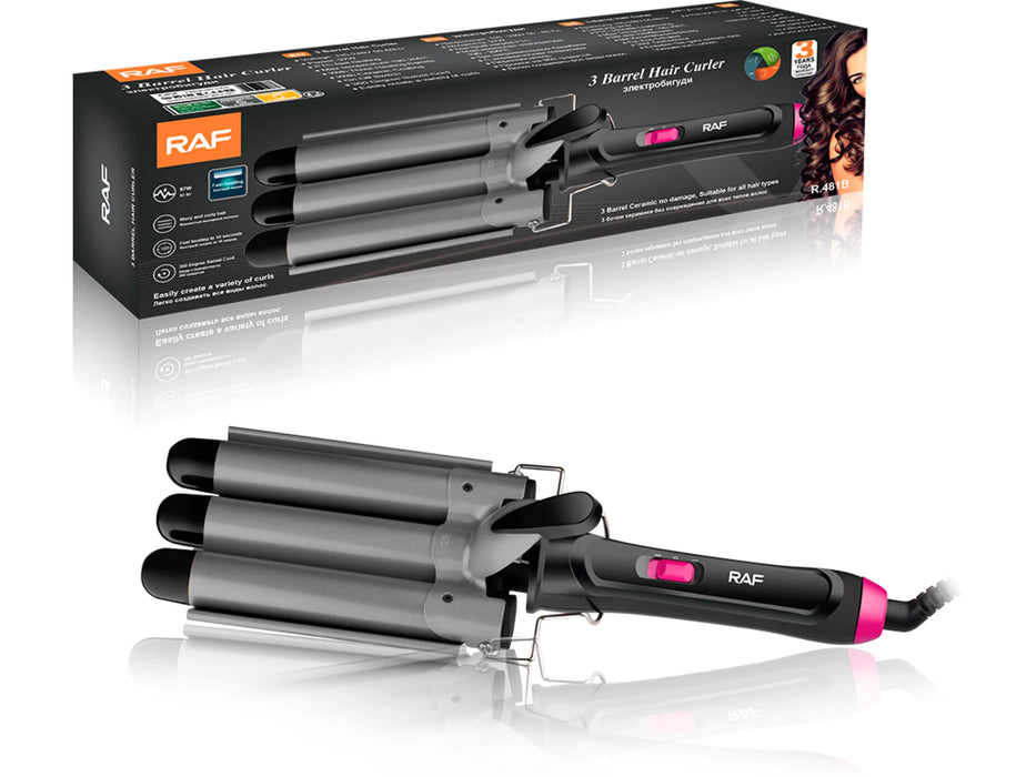 RAF R.481B stajler sa trostrukim keramičkim uvijačem za kosu 97W