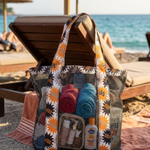 Mrežasta torba za plažu teget