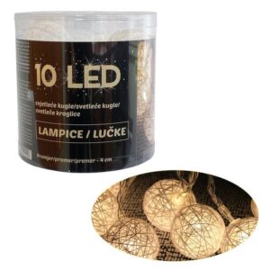 LED lampice - 10 loptica 4 cm, na baterije